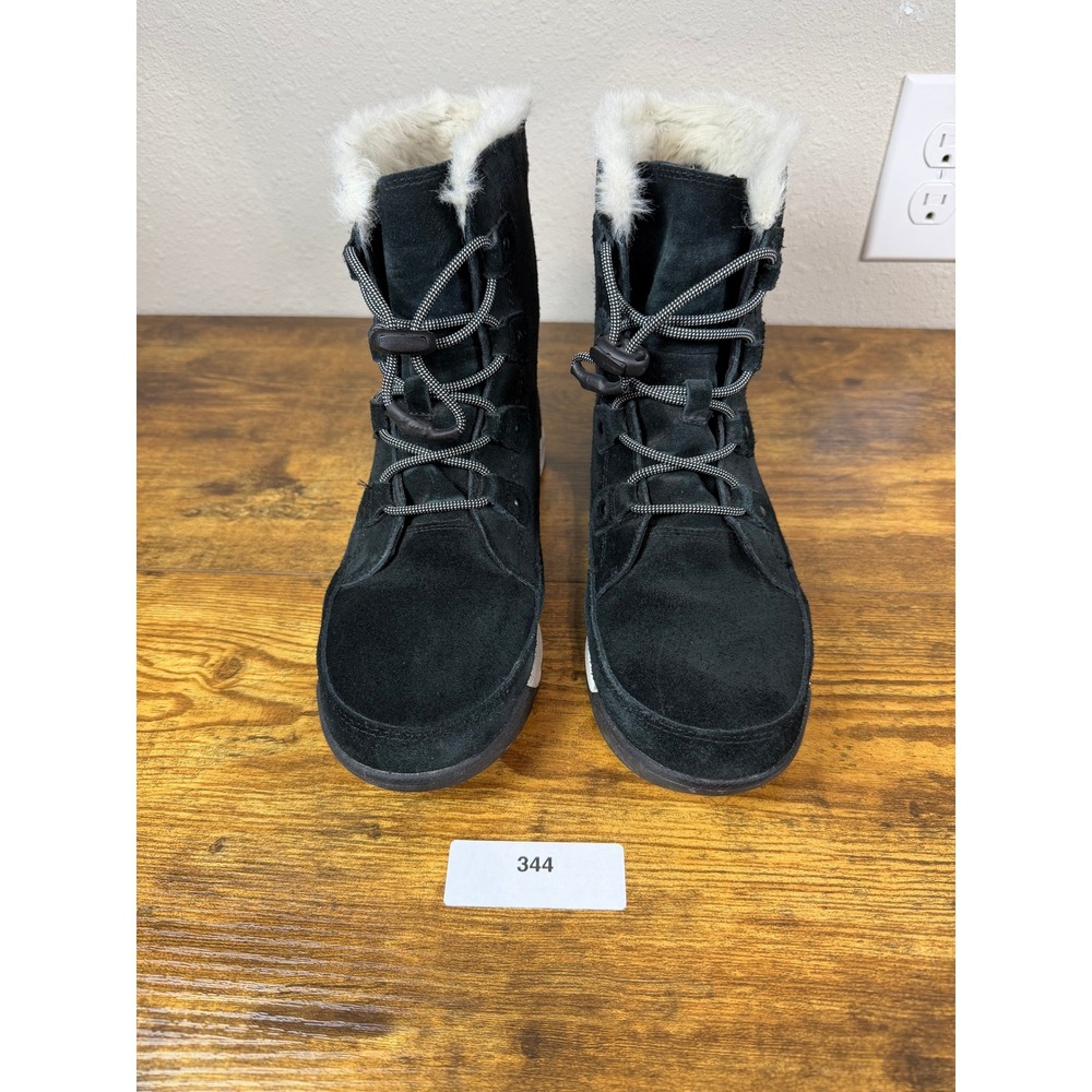 Sorel Explorer II Joan Faux Fur Waterproof Boots Black NY4572-010 Womens 7
